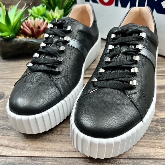NIB Romika Montreal S 04 Black Leather Platform Low Top Sneaker 39 8-8.5 - Picture 3 of 12